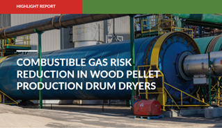 Combustible gas risk reduction wood pellet production drum dryers report front page image